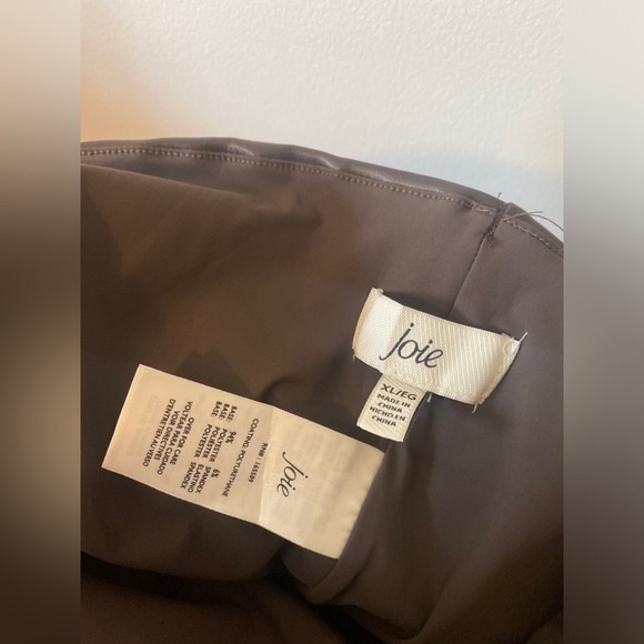 JOIE Faux Leather Leggings Size XL Black High Waist Vegan Seamless - Picture 4 of 5